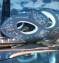 Dubai Museum of the Future at dusk