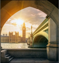 London city view through Westminster bridge
